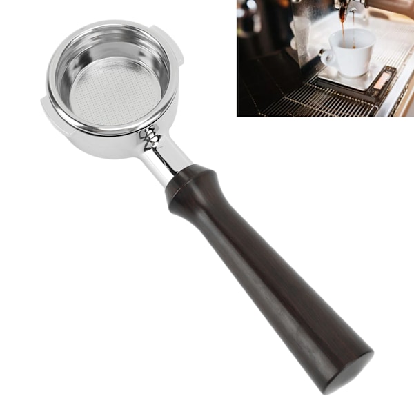 58mm Bottenlös Kaffe Portafilter Enkelt Lager Aluminiumlegering Portafilter Kaffeemaskin Bottenlös Filter För Expobar F Sandelträ