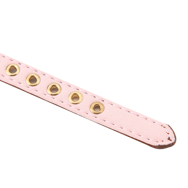 Blomma med diamant husdjur katt hund krage justerbar PU läder hund fluga (rosa 1,3 * 34 cm)