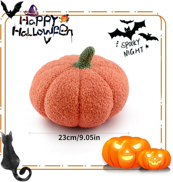Halloween Græskar Pyntepude Fyldt Græskar Fluffy Plyslegetøj Sofapude Blød Græskar Pyntepude Dekoration til Halloween Indretning