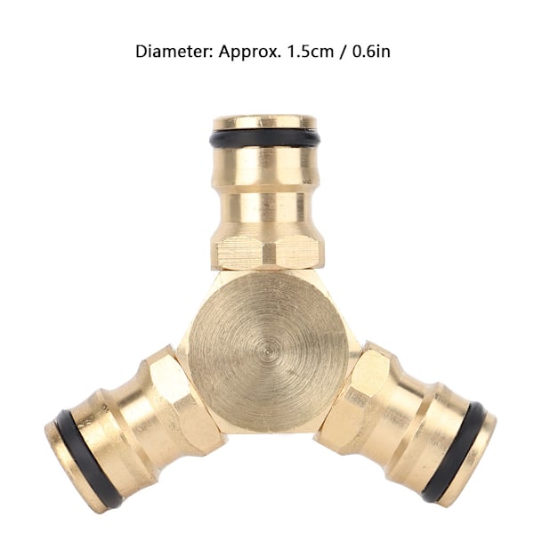 Messing hurtigkobling T-slangekobling Vannrør Adapter for Hjem Hage