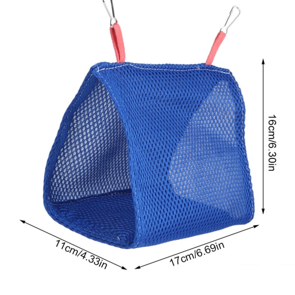 Kesäinen hengittävä verkkolemmikki lintu papukaija pesä riippumatto sänky hamsteritalo häkkilelu (sininen)