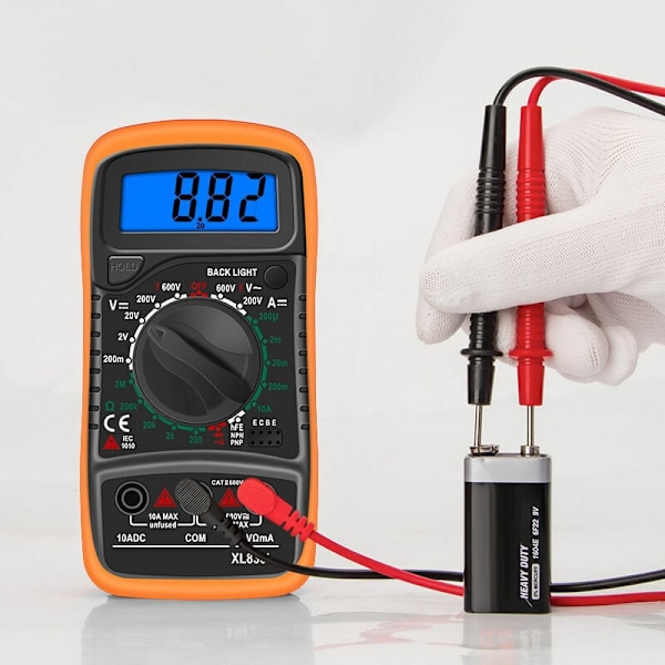 Digitalt multimeter XL830L 2000 teller mini multimeter batteritester strømspenning AC DC motstand summer transistor voltmeter amperemeter med