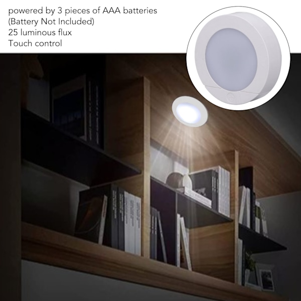 3 st LED-skåpsbelysning med touch-kontroll, batteridriven, superljus under skåpsbelysning för hem, kontor, hotell