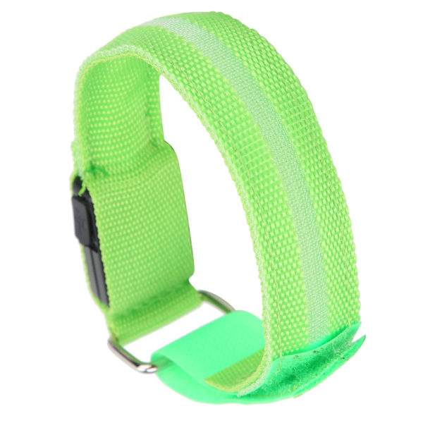 Grønn lysende armbånd justerbar stripe LED armbånd USB-lading for nattløping sykling