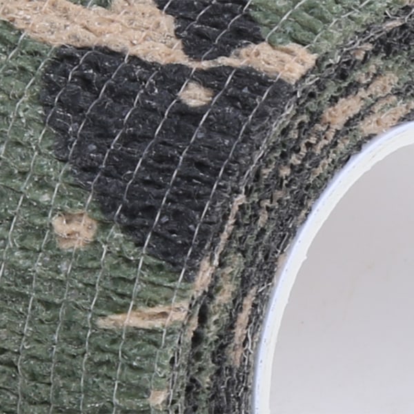 (5-pack) Självhäftande non-woven utomhus stretchtejp jaktkamouflagetejp (skogskamouflage)