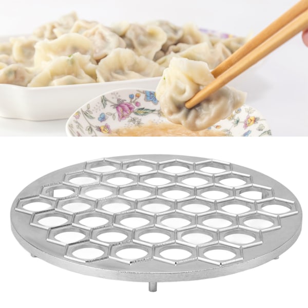 Rysk Ravioli Maker Dumplings Form i Aluminiumlegering Pelmeni Maker Form Pelmeni Kött Dumplings Maker 37 Hål Silver