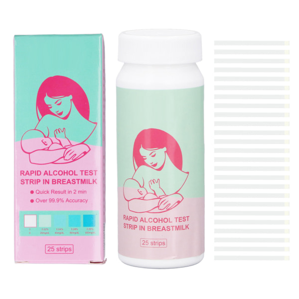 25pcs Breastmilk Test Strips Accurate Fast Breastmilk Detect Strips with Bottle for Mother