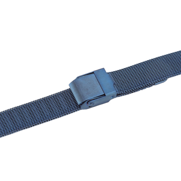 Flettet rustfritt stål armbånd i mesh - Fleksibel erstatningsreim for klokke - Tilbehør for menn og kvinner - Blå - 0,79 tommer