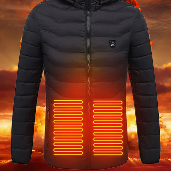 8 Zone Heated Jacket, USB Electric Hoodie Jacket Winter Warming Jacket Coat