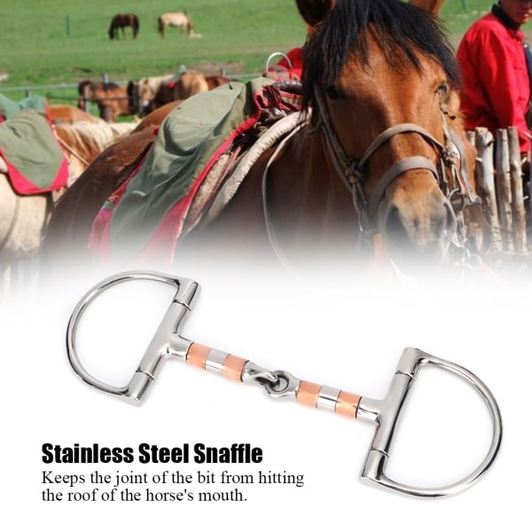 Rostfritt stål Dee Bit Snaffle Horse Tool Accessories Mun med koppar- och SS-rullar