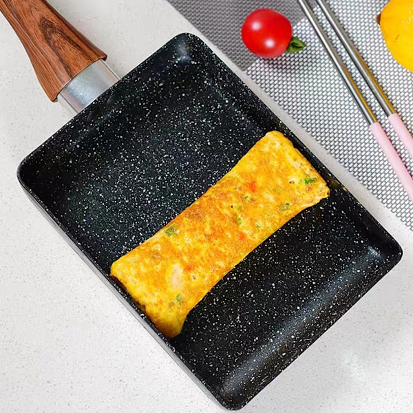 Tamagoyaki Rektangulær NonStick Gryde Sort Praktisk Stegepande Køkkenartikler