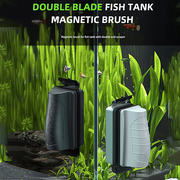 Magnetisk algskrapa flytande dubbelsidig repfri akvarium stark magnetisk rengöring för akvarium fisk tank vit