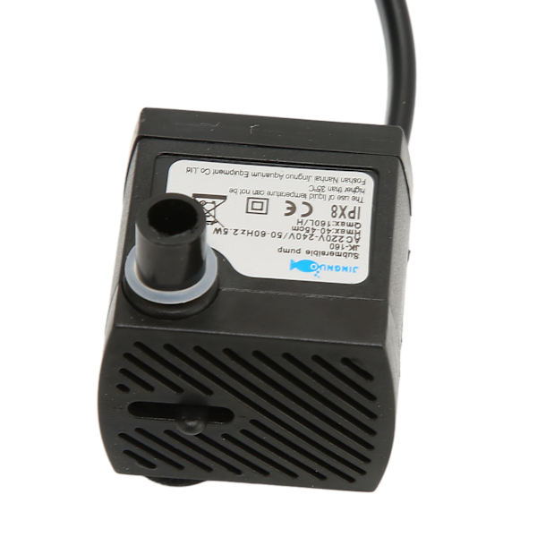 Mini nedsänkbar vattenpump justerbar tyst IPX8 vattentät fontänpump med sugkopp för akvarium EU-kontakt 220‑240V