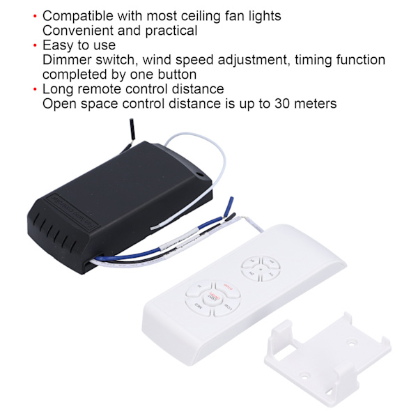 Fläktlampa Fjärrkontroll Trådlös Intelligent Timing Takfläkt Fjärrkontroll 85‑265V