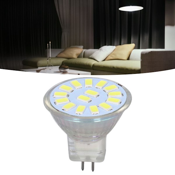 4 kpl 15LED MR11 -lamppu 5W 500LM kaksoisnapainen maisemavalaisinlamppu olohuoneeseen, kylmä valkoinen