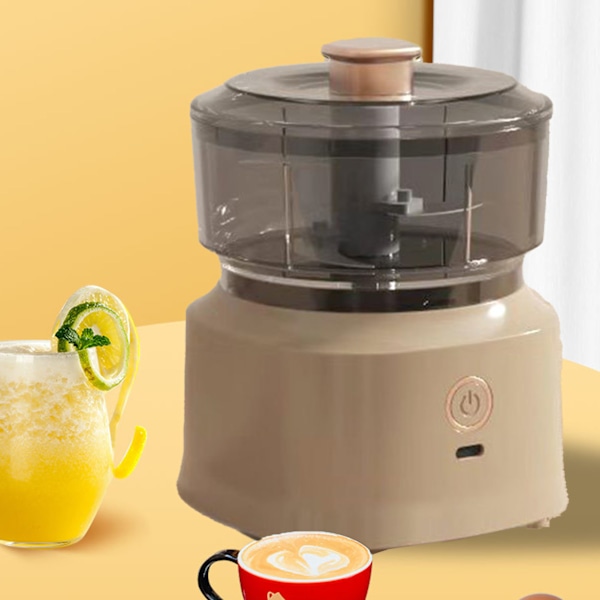 Elektrisk kødhakker, kværn, blender, multifunktionel, rustfrit stål, effektive, sikre fødevareblender til køkken, mørkebrun