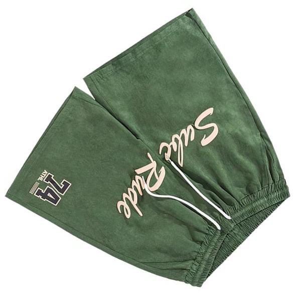 Mænd Sports Shorts Bred Ben Straight Tube Løs Pasform Casual Hip Hop Mode Trykt Sommertøj Grøn L
