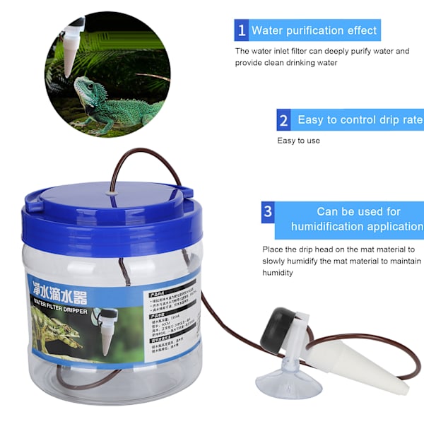 Reptil Vand Drypper Kit Planter Irrigation Enheder Reptil Luftfugter Vanding Værktøj