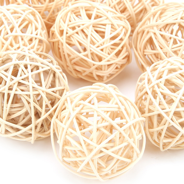 Sepak Takraw Leksak Naturlig Färg Rotting Säker och Oskadlig Papegoja Smådjur Tuggleksak för Papegoja5CM