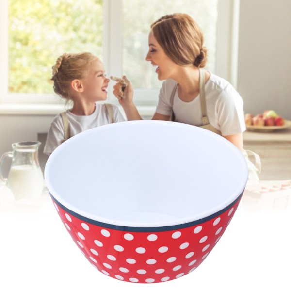 500ml Salad Bowl Thickened Snack Dessert Cake Fruit Bowl for Baking Table DecorationRed Dot