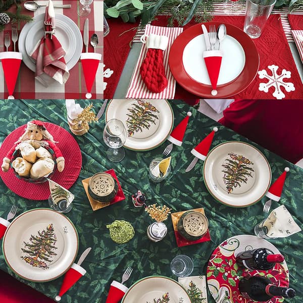 38 st jultomtesilverwarehållare - Julmiddagsdekorationer för middagsbordet