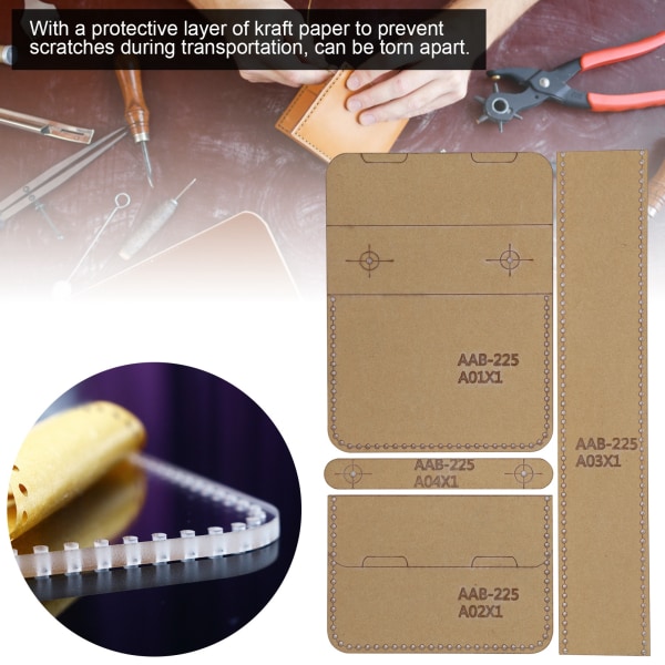 4 kpl akryylimalli DIY nahkakuvio kolikkopussi lompakko muotti käsityökalut tarvikkeet