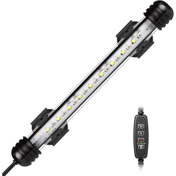 LED akvarielys med automatisk timer blå og hvit 3W 20cm