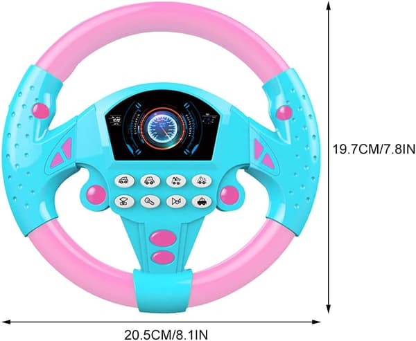 Børnerat Legetøj Elektrisk Simulationsrat med Lys Lyde Børn Køresimulator Bil Legetøj Pink Blå