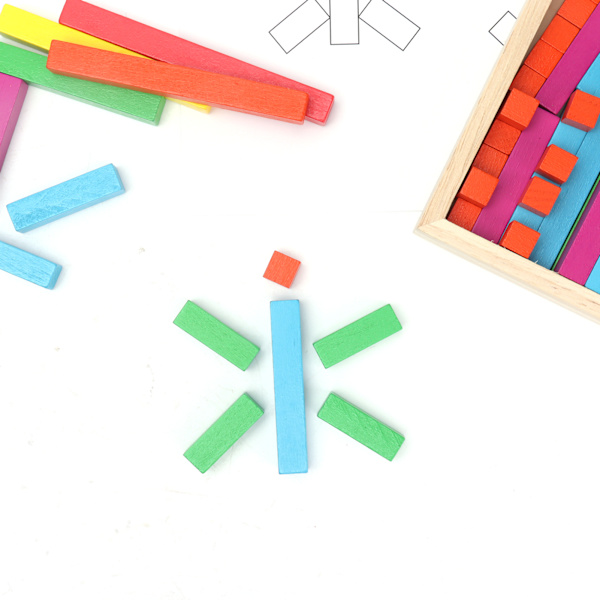 Puisia puutikkuja Värikkäät Cuisenaire-tangot Yksittäinen sarja Lapsille Laskenta Kotiopetus Tarvikkeet