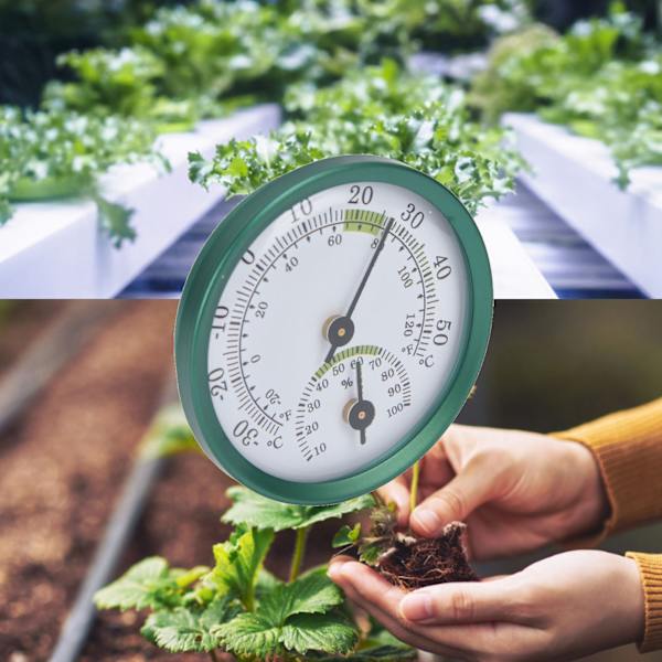 Temperatur- og fugtighedsmåler Mini vægophængt tynd transparent skive Stor skærm Temperatur- og fugtighedstester