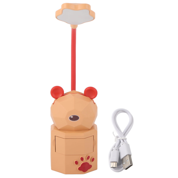 Børne skrivebordslampe Tegneserie Design 360 Grader Svanehals Øjenbeskyttelse Sikker Ikke-giftig ABS Varm Lys Børnelæselampe Gul