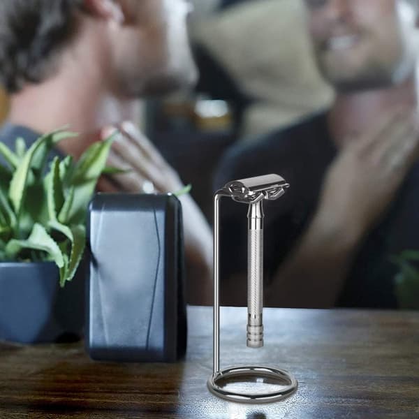 Barberkoststativ Deluxe Menn Rustfritt Stål Reise Barberhøvelholder 12cm 4.8 Tommer