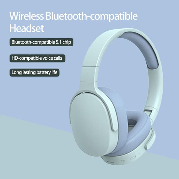 Trådlöst Bluetooth-headset Reduktion Justerbart Trådlöst Headset Bluetooth 5.1 Stereo Over-Ear för Sport Blå