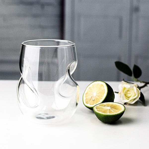 4-pack Glas 400ml Eleganta Böjda Glas för Fester Bröllop Samlingar Iskaffe Vinglas