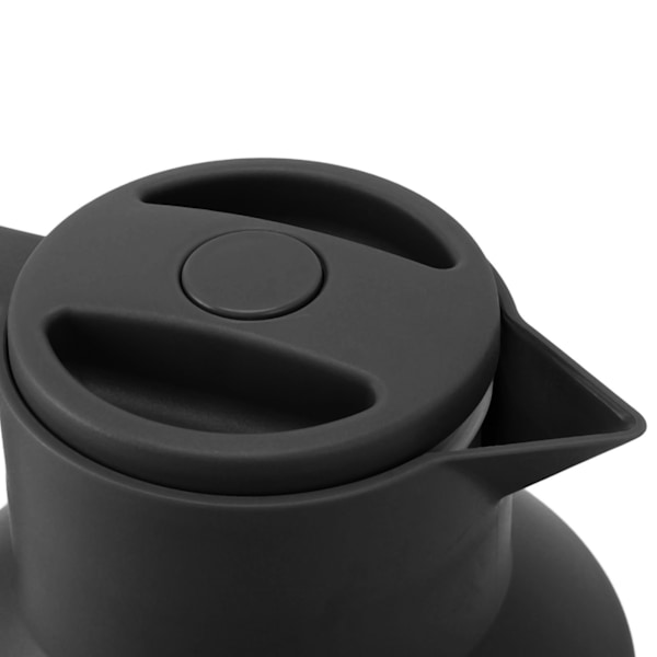 Kaffe Karaffel 1000ml Tretrehåndtak Dobbeltvegget Vakuum Varmebevaring Termisk Kaffe Karaffel for Te Juicer Kaffe Svart