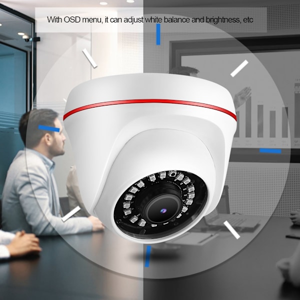 High Definition 4-i-1 Infrarød Nattesyn CCTV Analog Vandafvisende TVI/AHD/CVI/CVBS Dome Kamera