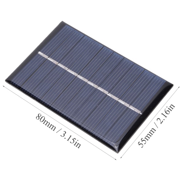2 stk. 0,6 W 5 V polysilicium solcellepanel opladningseffektplade oplader til små apparater 80x55mm