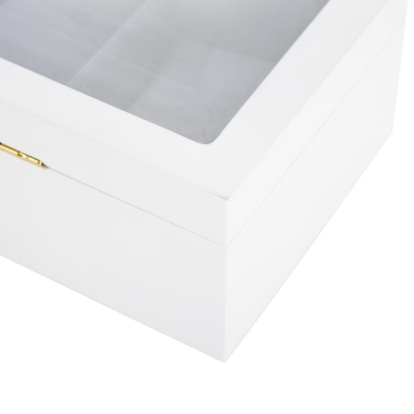 5 rutnät Stoving Varnish Watch Display Case Förvaringslåda Organizer Smyckeskrin (Vit)