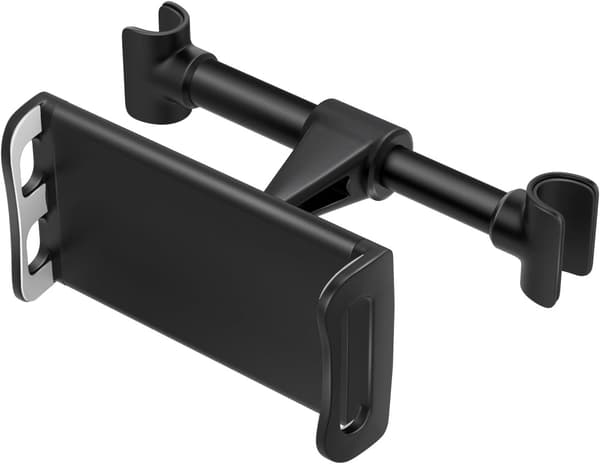 Justerbar Nakkestøtte Bilmontering Tablet Holder til 4-12,9 Tommer Enheder iPhone iPad Galaxy Sort