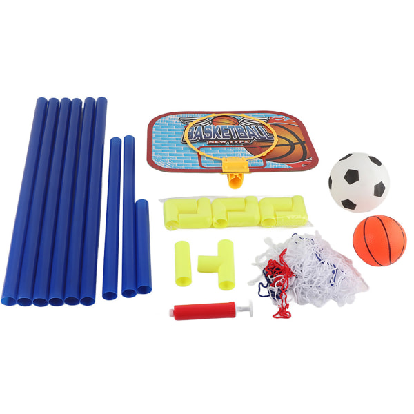 Mini basketboll och fotbollssystem inomhus och utomhus, basketkorg, fotbollsskydd, bollar, kit, leksaksuppsättning för barn