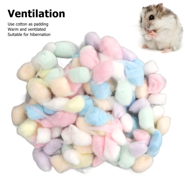 Hamster Bomull Bollar Vinter Varma Mjuk Smådjur Sängkläder Bomull Bollar för Hamster Syrisk Hamster Chinchilla Regnbåge