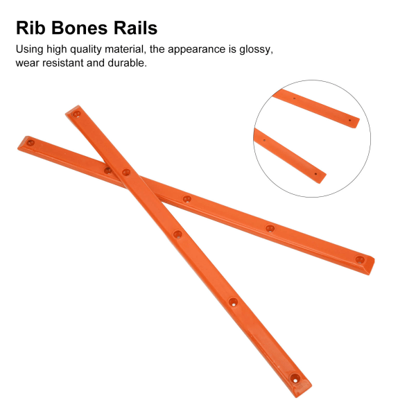 Rib Bones Rails - Kulutusta kestävät, kestävät, vakaat, joustavat, kiiltävät Longboard Rails Ribs BonesOrange