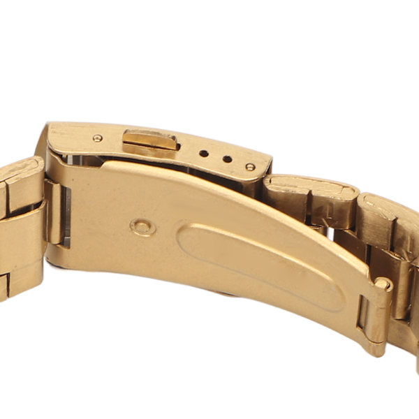 Rostfritt stål klockarmband Snabbkoppling Dubbellås Spänne Ersättning Metall Klockarmband Rem för Män Kvinnor Guld 22mm/0.9in