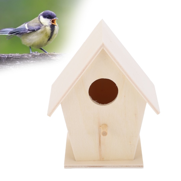 Ripustettava linnunpönttö, puinen DIY-lintujen ruokintatalo sisustukseen, puutarhaan, yksikerroksinen nro 3
