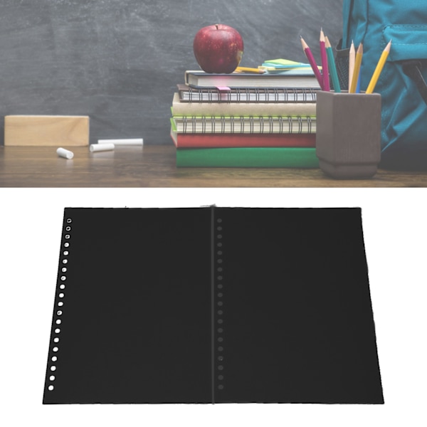 50Pcs Sheet Protector Paper Binding Cover Matte A5 20 Holes PP Plastic for Presentation Black