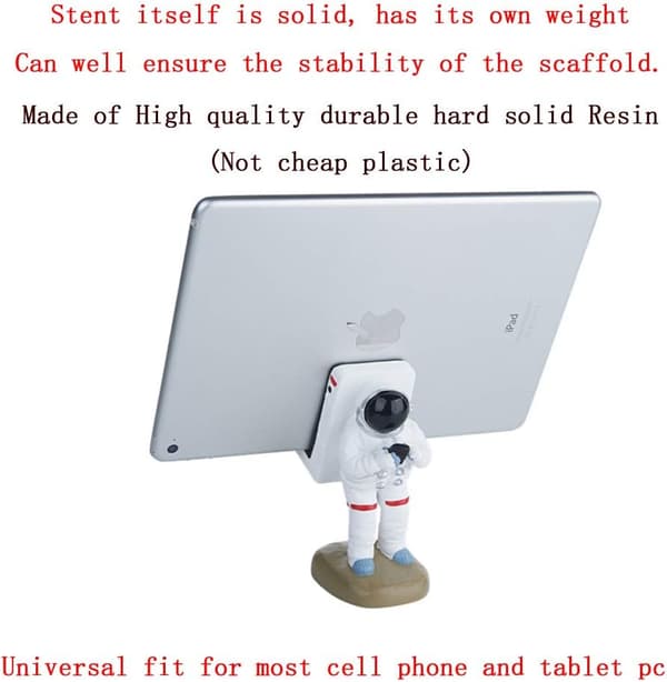 Opgraderet Astronaut-stil Resin Mobiltelefonholder til iPhone Tablet PC Skrivebordsmontering