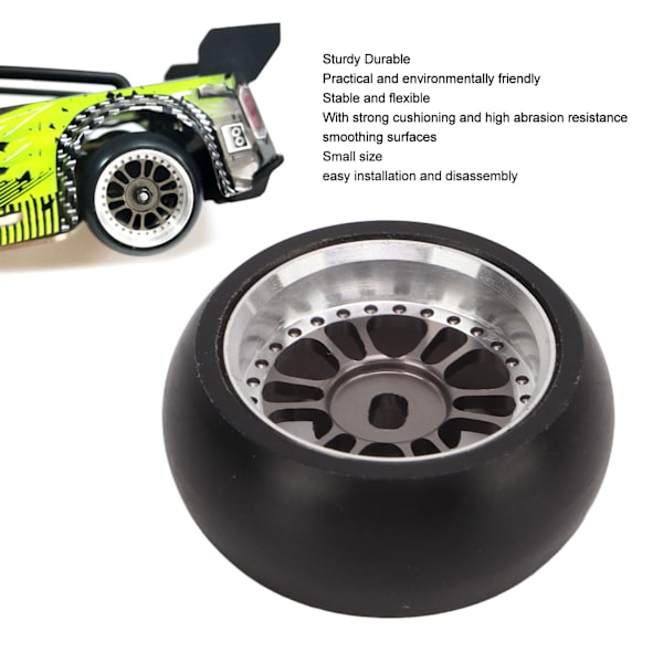 4 stk. RC Drift Dæk Stærk Støddæmpning Høj Slidstyrke Nem Installation RC Bil Dæk til 1/28 RC Bil Titanium