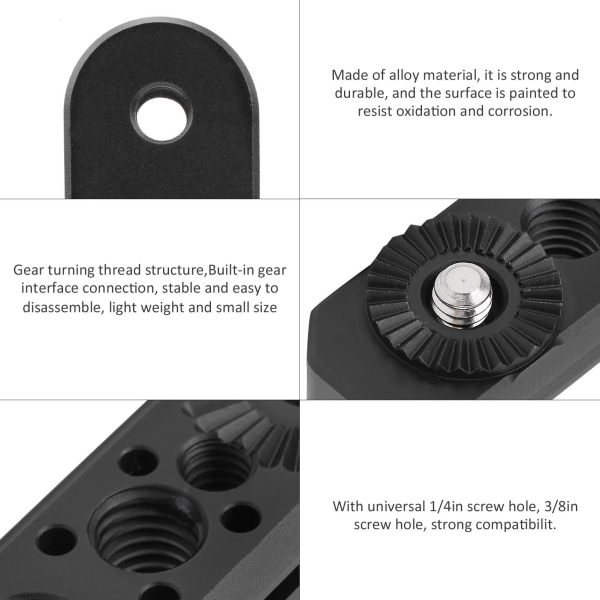 Legering til kamerastabilisator i aluminium, adapterplade til ZHIYUN weebill s sort