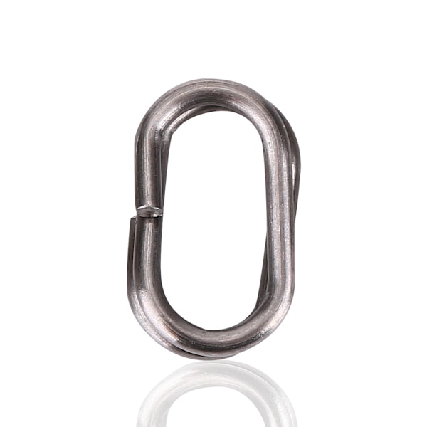 100 st rostfria ovala delade ringar med snäpplås, fiskeredskapsfäste (6x10 mm)