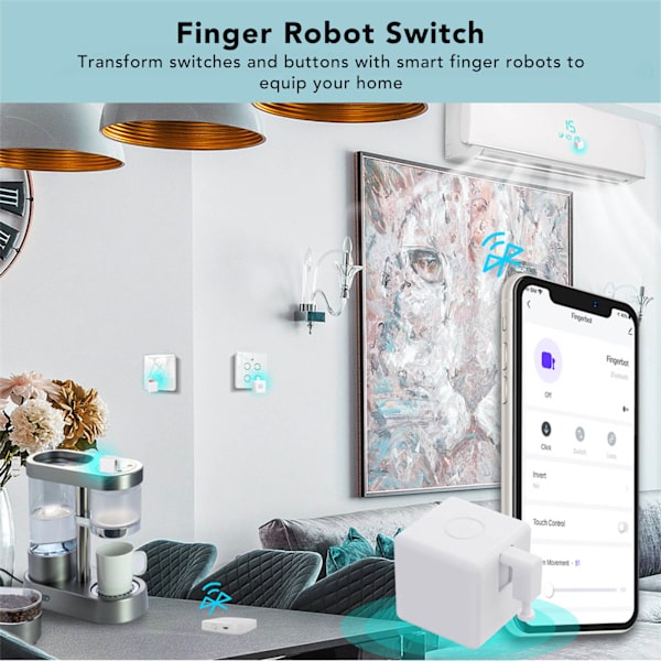 Finger Robot Switch Professionell APP Fjärrkontroll Mini Bluetooth Bot Knapp Tryckare för Hem Sovrum Garageport